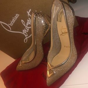Christian Louboutin gold heels